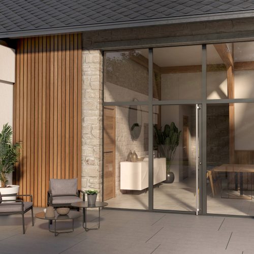 portoncino di ingresso in alluminio